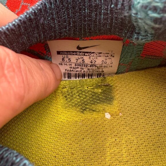 Nike Multicolor Knit Sneakers Blue and Orange 8.5 size Women’s - Picture 5 of 8